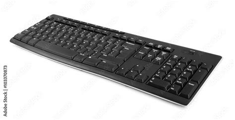 Wireless computer keyboard on white background Stock Photo | Adobe Stock