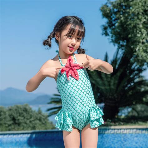 Mermaid Starfish Swimwear Swimsuit 2019 Children One piece Suits Bikini Set Kids Baby Girls ...