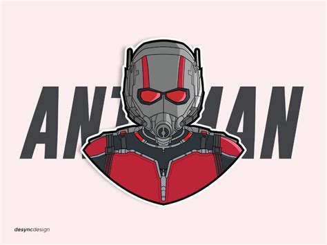 an ant man sticker on a pink background with the words antman in grey ...