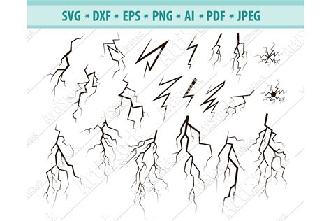 Cracks Svg, Lightning SVG, Lightning bolt Png, Dxf, Eps (560265) | Cut ...