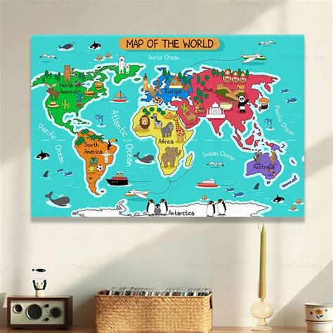 World Map Drawing For Kids