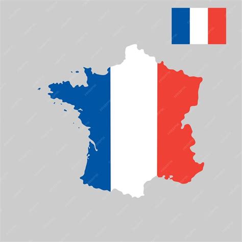 Premium Vector | Map of france in french flag colors style on gray ...