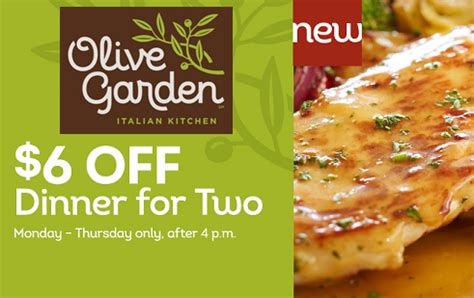 Olive Garden : $6.00 Off Dinner for Two (or $3 Off One)