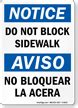 Pedestrian Walkway Signs | Do Not Block Walkway Signs