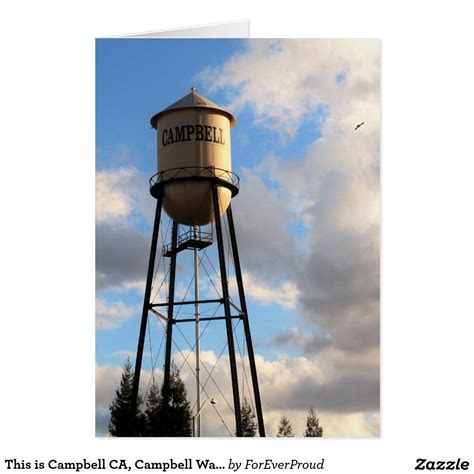 This is Campbell CA, Campbell Water Tower Card | Zazzle | Water tower, Tower, Brewery logo