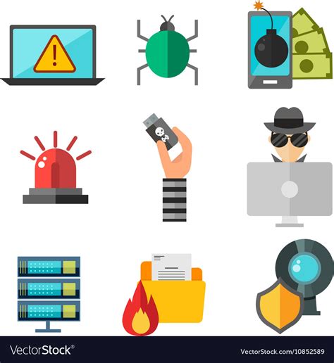 Internet safety icons isolated Royalty Free Vector Image