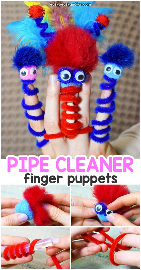 Pipe Cleaner Finger Puppets - Pipe Cleaner Craft - Easy Peasy and Fun