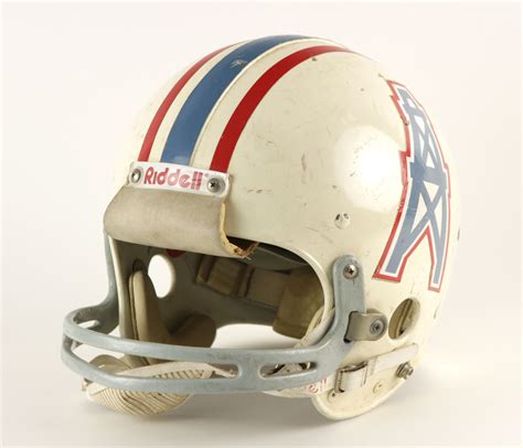 Lot Detail - 1975 Houston Oilers Game Worn Suspension Helmet - First Year In New Style - MEARS LOA