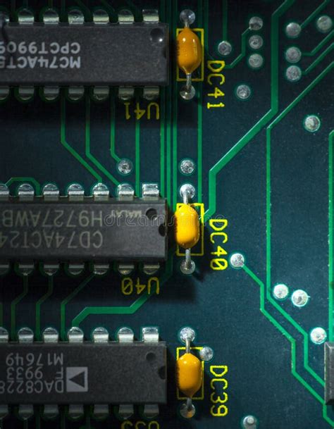 Circuit Board with Resistors and LEDs Stock Photo - Image of columns ...