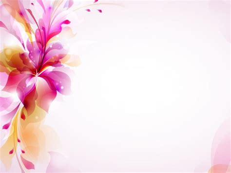 PPT Template Flowers Orange Purple PPT Graphic Backgrounds for ...