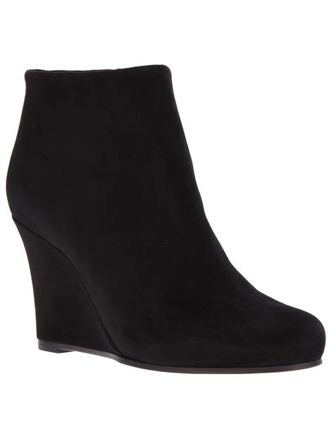 Jil sander Wedge Ankle Boot in Black | Lyst