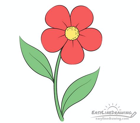 How to Draw a Flower Step by Step - EasyLineDrawing