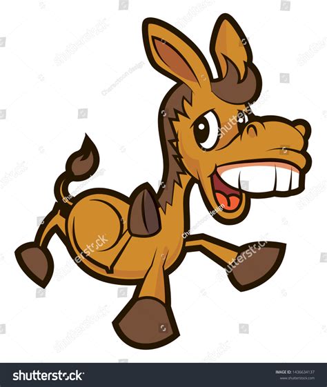 Big Teeth Cute Brown Donkey Cartoon Stock Vector (Royalty Free ...