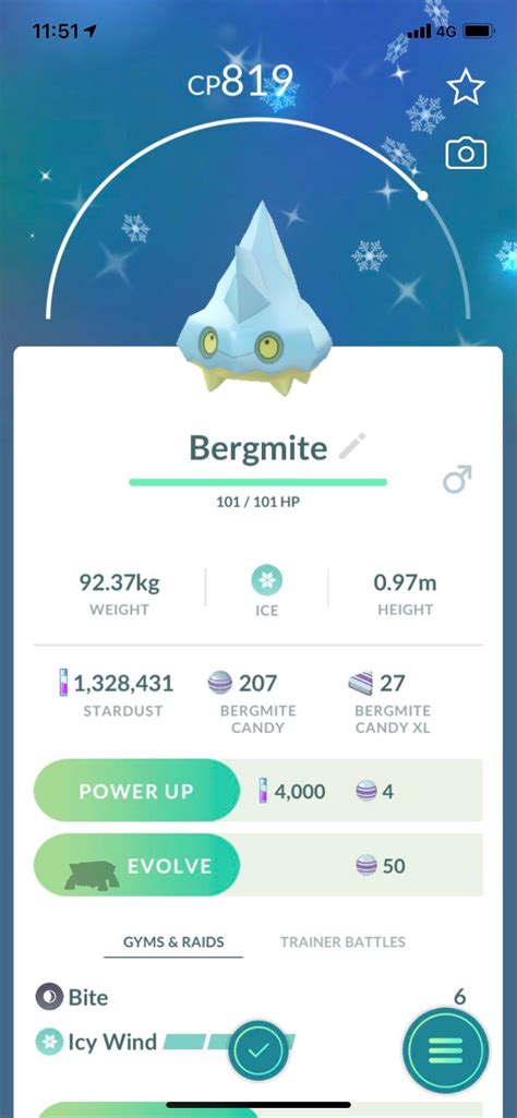 Shiny Bergmite Confirmation : r/TheSilphRoad