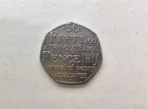 JOHNSONS DICTIONARY 50P 1755 -2005 COIN *EXTREMELY RARE* *CIRCULATED* £500.00 - PicClick UK