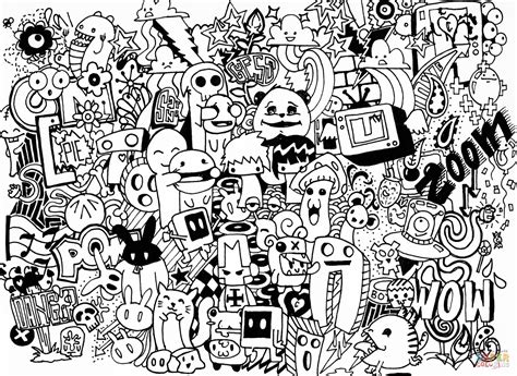 doodle-collab-coloring-page.png 1.500×1.092 Pixel | Doodle, Seni, Art