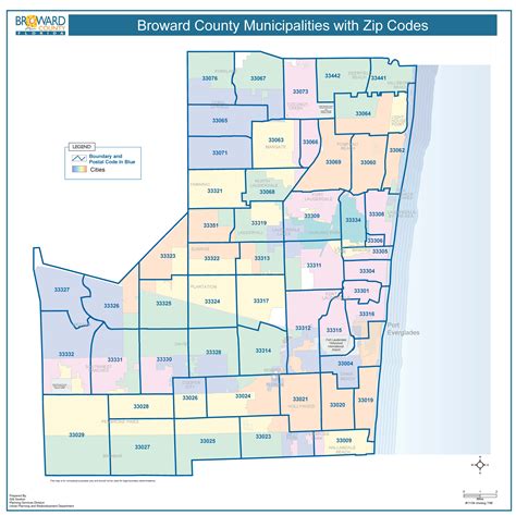 Broward County with Zip Codes | South florida real estate, Broward county, Miami design