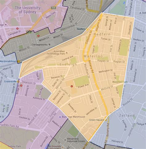 Alexandria Park Community School (K-6) Catchment Map – Australian Public School Information