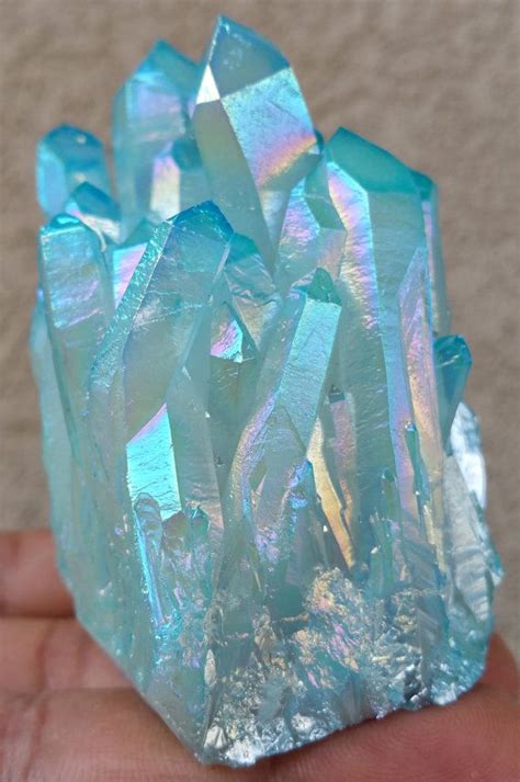 Blue Aqua Aura Crystal Quartz Cluster ~ CZ61201 | Crystals, Aqua aura ...