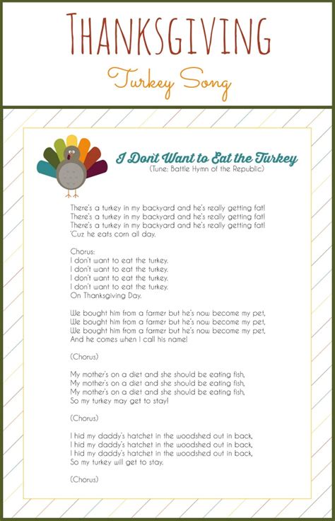 Thanksgiving Turkey Song~I Don't Want to Eat the Turkey