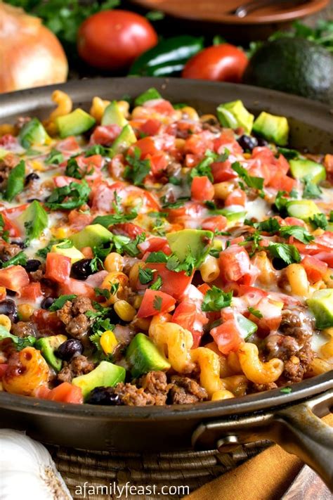 One Pot Tex-Mex Pasta - A Family Feast®