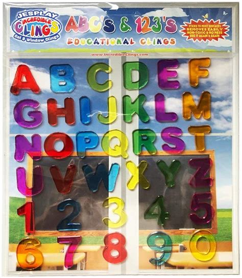 Amazon.com: ABC & 123 Gel Window Clings for Kids -Letters and Numbers Window Stickers for ...