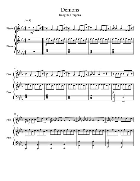 Demons Sheet music for Piano (Piano Duo) | Musescore.com