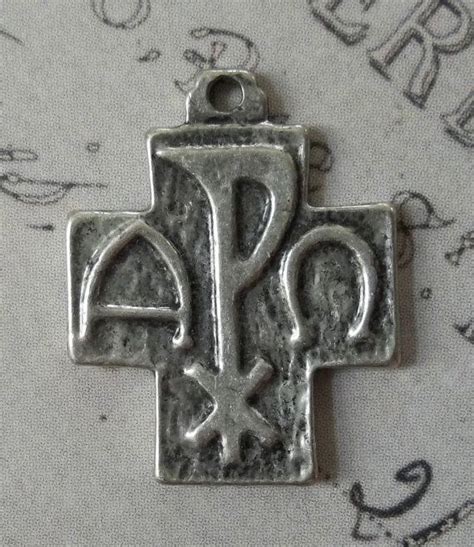 Vintage Italian PAX Peace Cross, Labarum Or Chi-Rho Symbol, Roma Holy Medal - I Am The Alpha And ...