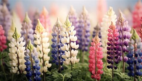 Premium AI Image | Seasonal Symphony Multicolored Lupin Flower in Spring and Summer