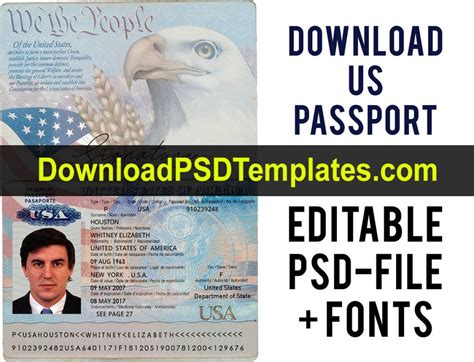 Editable Blank Us Passport Template - Printable Word Searches