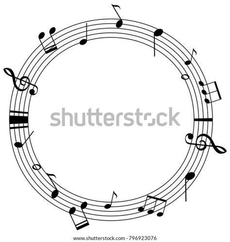 Round Frame Template Music Notes On Stock Vector (Royalty Free) 796923076 | Shutterstock