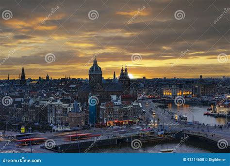 Amsterdam sunset stock photo. Image of historic, house - 92114650