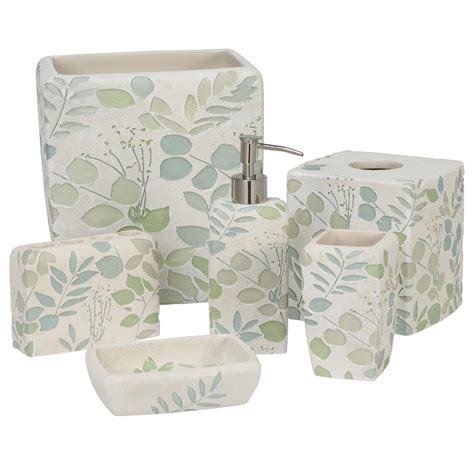 Creative Bath Springtime 6-Piece Bath Accessory Set in Sage Green-SPR06SAG - The Home Depot