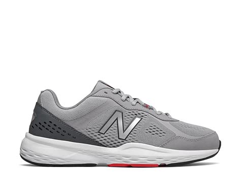 New Balance Leather 517 Medium/X-Wide Training Shoes in Grey/Red (Gray) for Men - Lyst