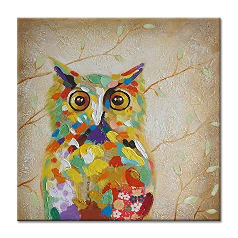 Stretched Canvas Print of a Colorful Owl Art