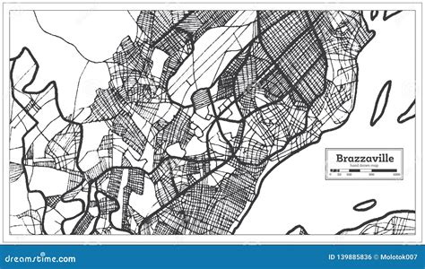 Brazzaville Congo City Map in Retro Style. Outline Map Stock Vector - Illustration of ...