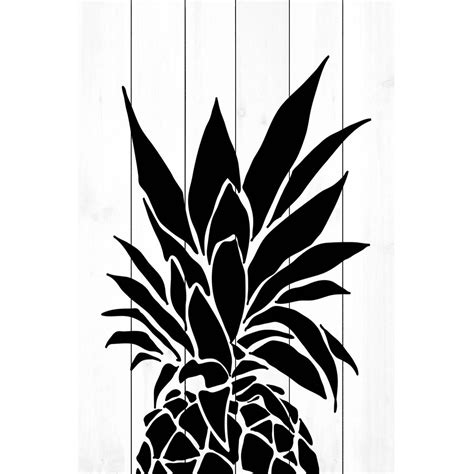 "Black Pineapple" Painting Art Print on White Wood - Walmart.com