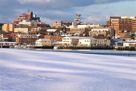 Portland Maine Winter Skyline Photograph by Eric Gendron