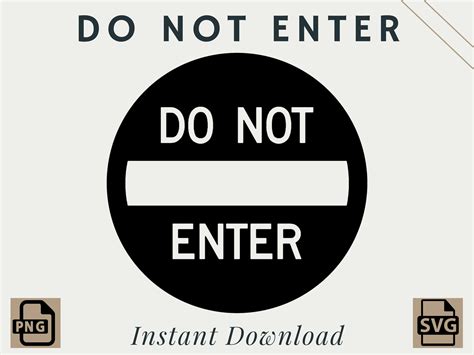 Do Not Enter Road Sign PNG SVG Digital Download Printable - Etsy