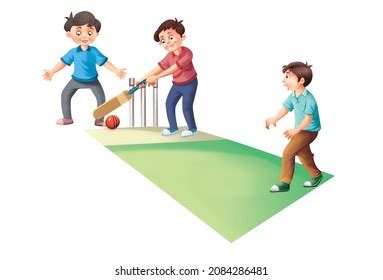 Kids Playing Cricket Book Illustration Stock Illustration 2084286481 | Shutterstock