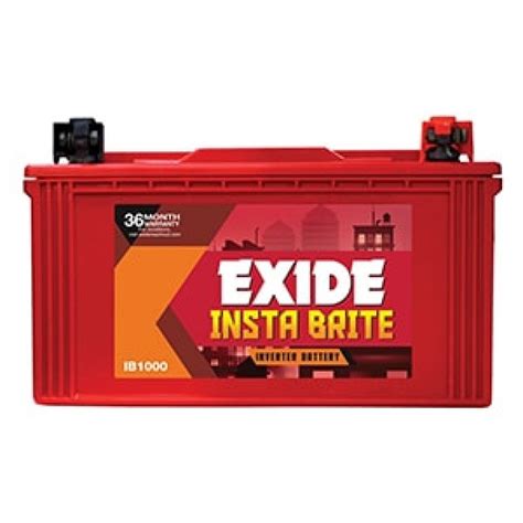 Exide Instabrite IB1000 Inverter Battery, 100 Ah, | ID: 23081670288