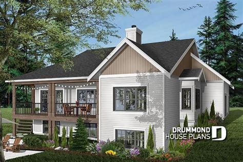 Modern Farmhouse Plan w/ Walkout Basement | Drummond House Plans