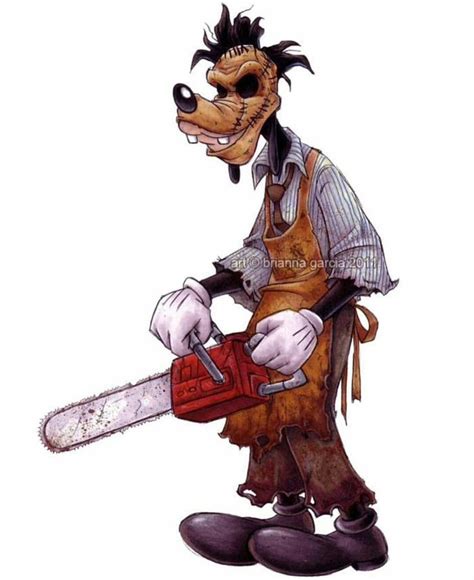 Goofy As Leatherface | Horror cartoon, Disney horror, Creepy disney