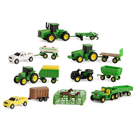 TOMY John Deere Toy Truck & Toy Tractor With Trailers 20-Piece Farm Toy ...