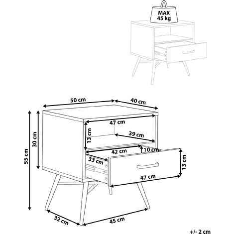 Minimalistic Bedside Table Nightstand 2Shleves 1 Drawer Light Wood ...