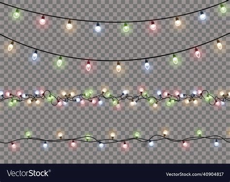 Christmas lights glow light bulbs xmas lamp Vector Image