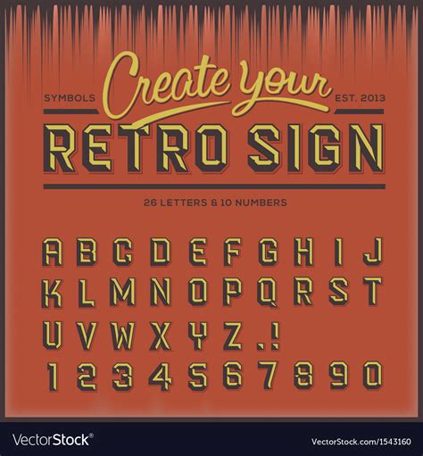 Retro type font vintage typography Royalty Free Vector Image