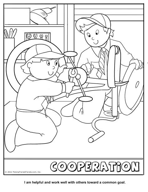 Cub Scout Cooperation Coloring Page