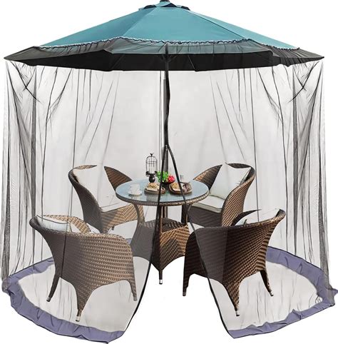 Patio Umbrella Mosquito Netting with 2 Doors for 7.5FT to 11FT Outdoor Offset Umbrellas Ultra ...