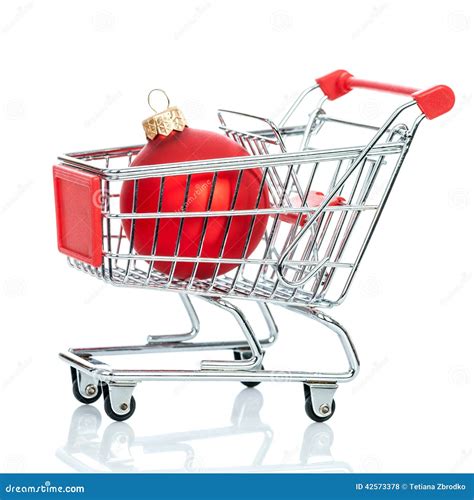 Christmas shopping cart stock photo. Image of shop, decorative - 42573378